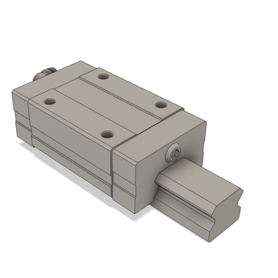 AIRTAC PROFILE RAIL ASSEMBLY<br>LSH 15MM HIGH ACCURACY, NO PRELOAD, STANDARD BOTTOM MOUNTING FLANGE - STANDARD BLOCK, RAIL L = 1000MM QTY: 1 BLOCK